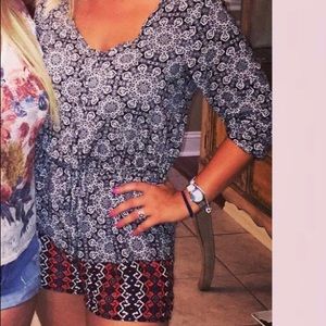 Black and white, with Aztec print Jumpsuit